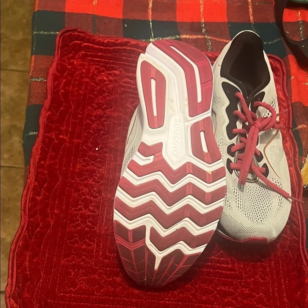 Saucony White and Pink Athletic Shoes